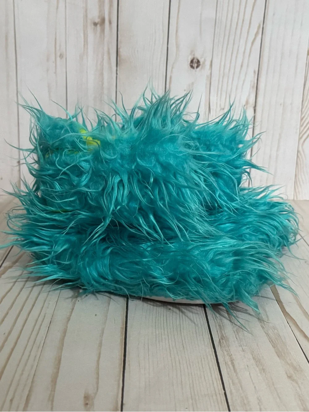 Fuzzy blue slippers
